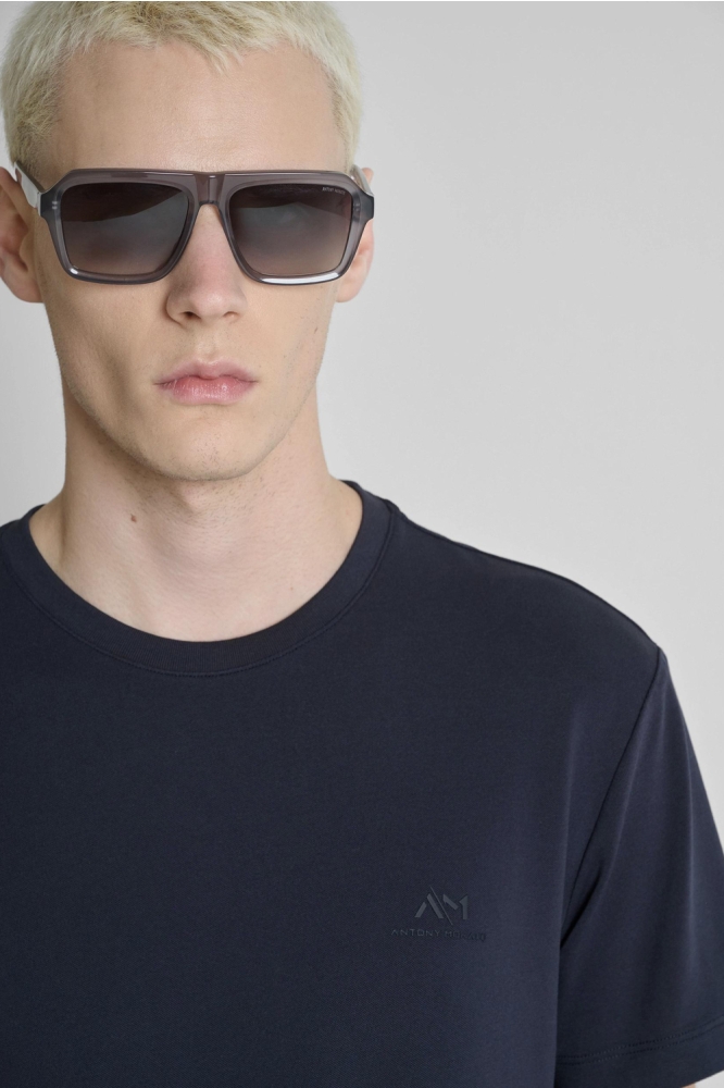 Antony Morato blauwe heren t-shirt | Close up