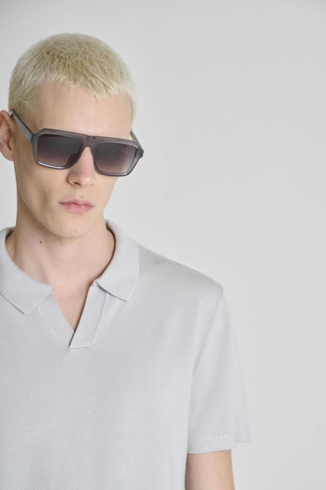 Antony Morato grijze heren polo | Close up