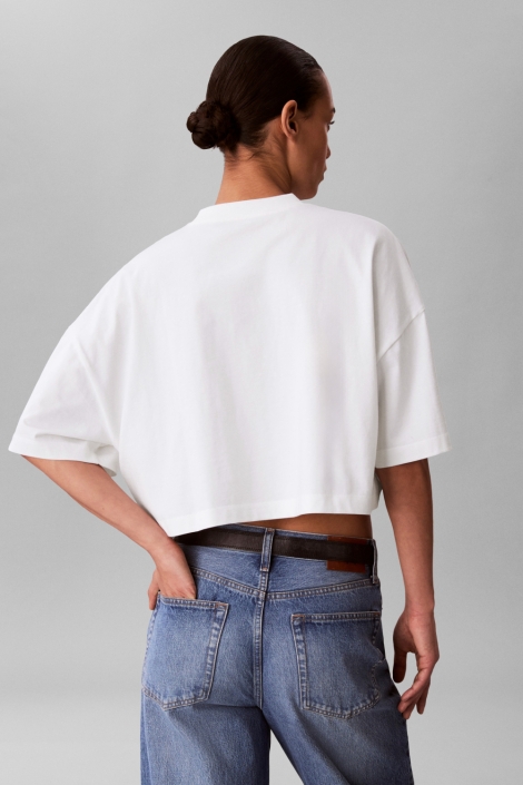 Calvin Klein witte dames t-shirt | Model achteraanzicht