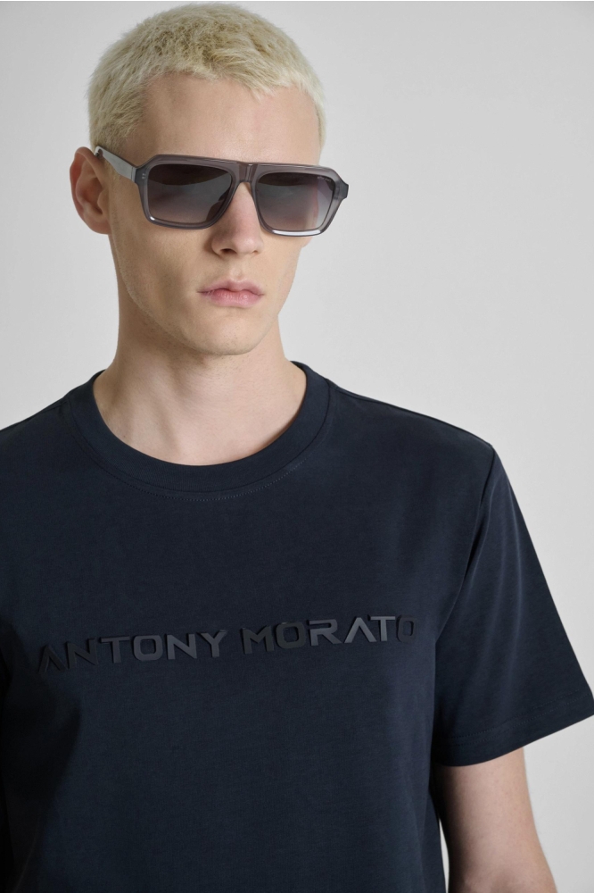 Antony Morato blauwe heren t-shirt | Close up