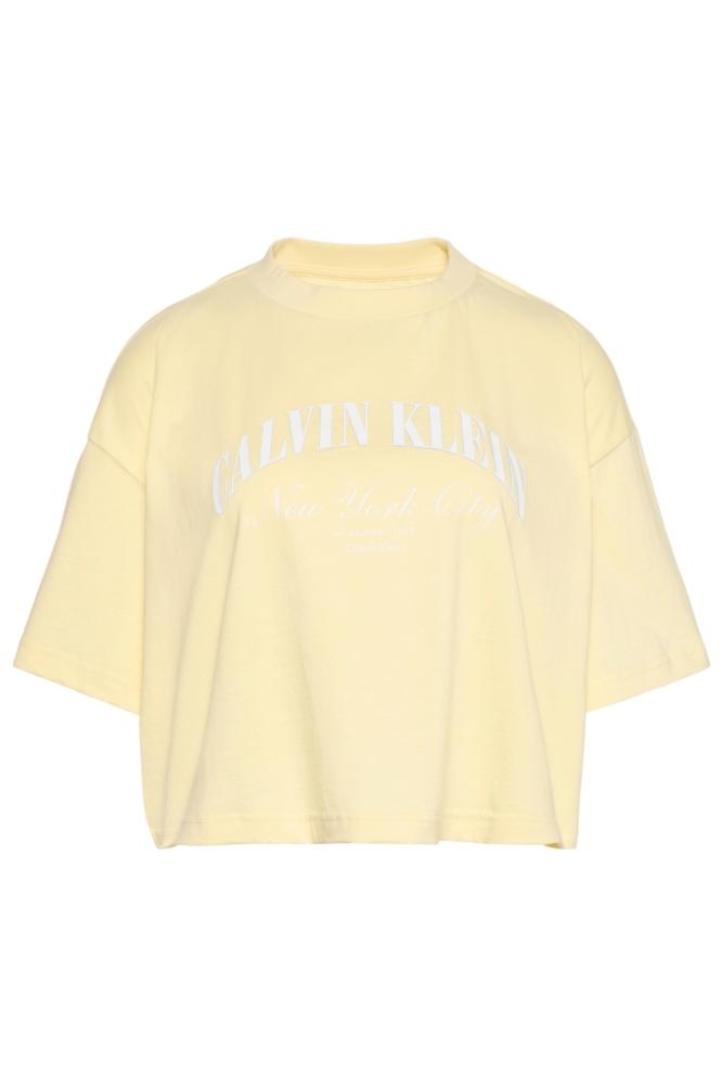 Calvin Klein gele dames t-shirt | Vooraanzicht