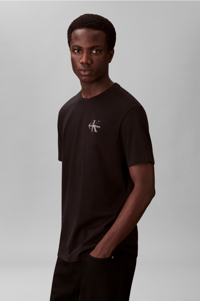 Calvin Klein zwarte heren t-shirt | Model zijaanzicht