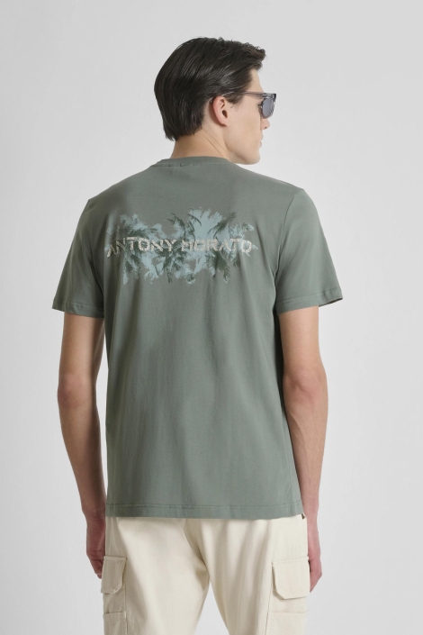 Antony Morato groene heren t-shirt | Model achteraanzicht