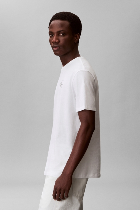 Calvin Klein witte heren t-shirt | Model zijaanzicht