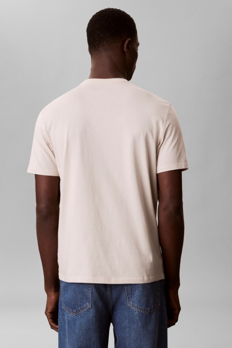 Calvin Klein beige heren t-shirt | Model achteraanzicht
