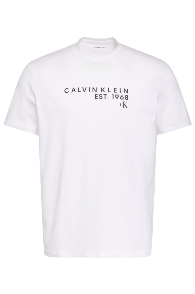 Calvin Klein witte heren t-shirt | Vooraanzicht