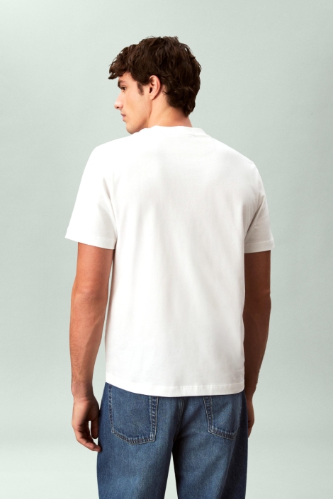 Calvin Klein witte heren t-shirt | Model achteraanzicht