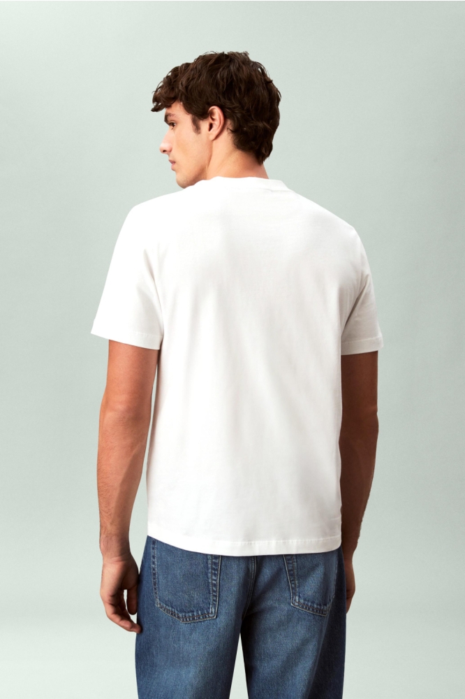 Calvin Klein witte heren t-shirt | Model achteraanzicht
