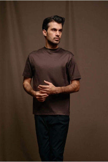 Malelions T-shirt PREMIUM MERCERIZED MPD30026019 50012 DARK BROWN