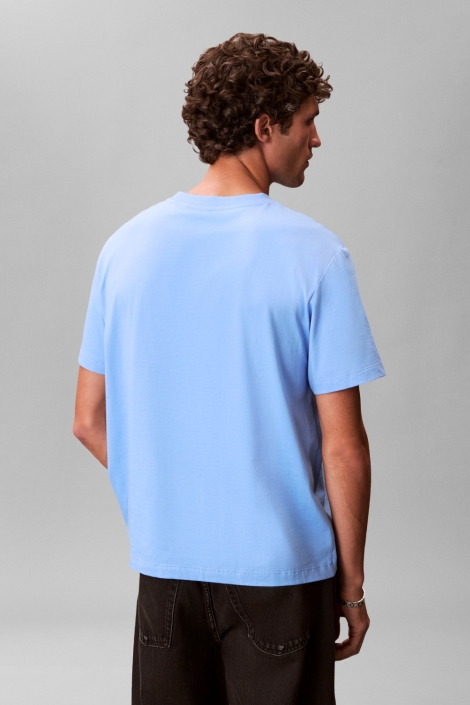 Calvin Klein blauwe heren t-shirt | Model achteraanzicht