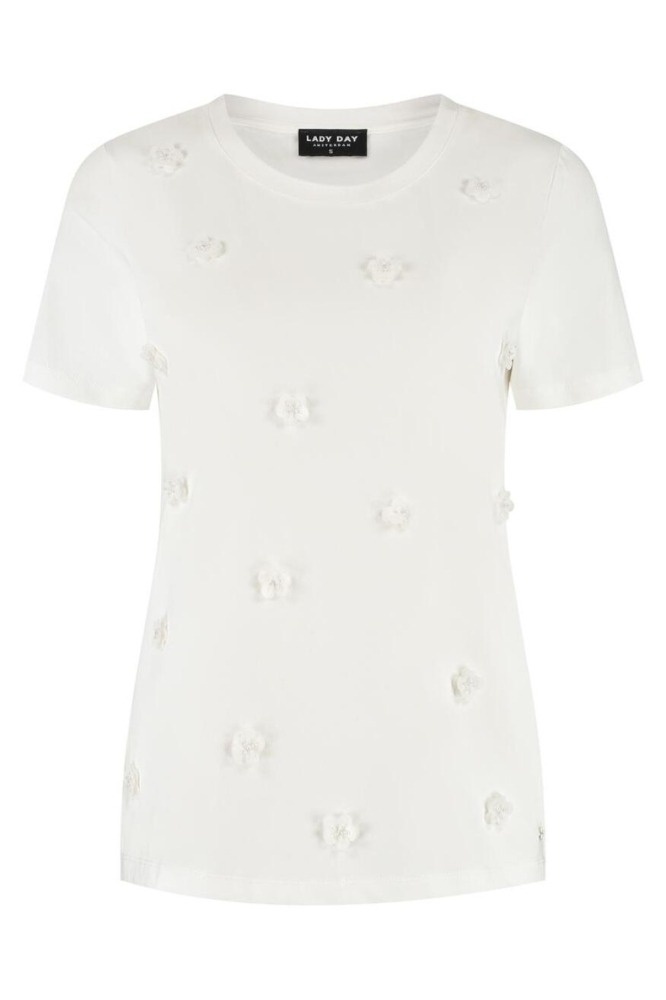 Lady Day ecru dames t-shirt | Vooraanzicht