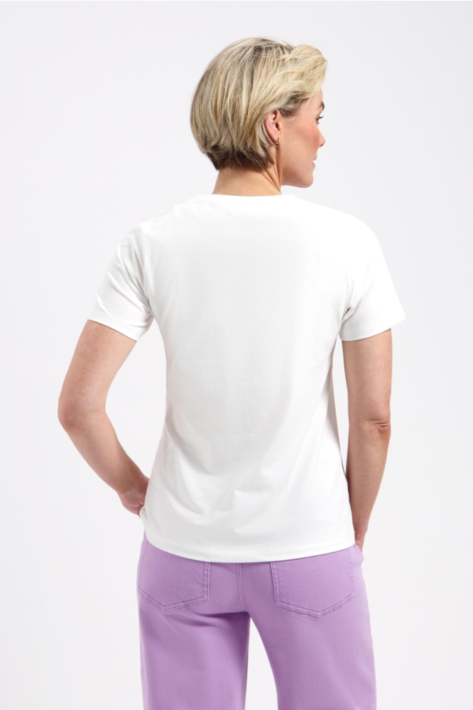 Lady Day ecru dames t-shirt | Model achteraanzicht