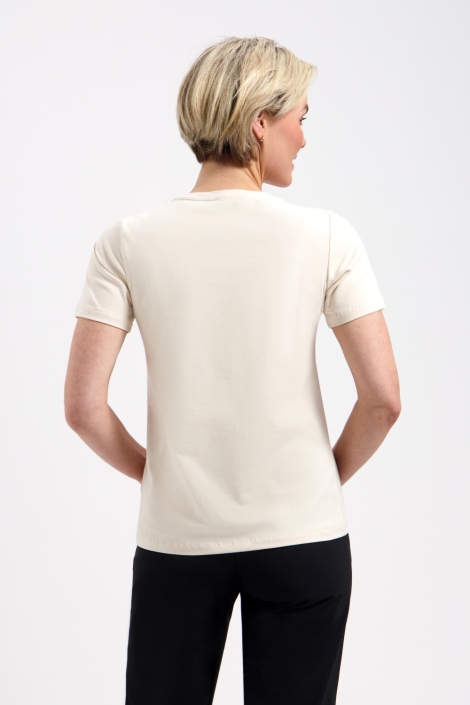 Lady Day ecru dames t-shirt | Model achteraanzicht
