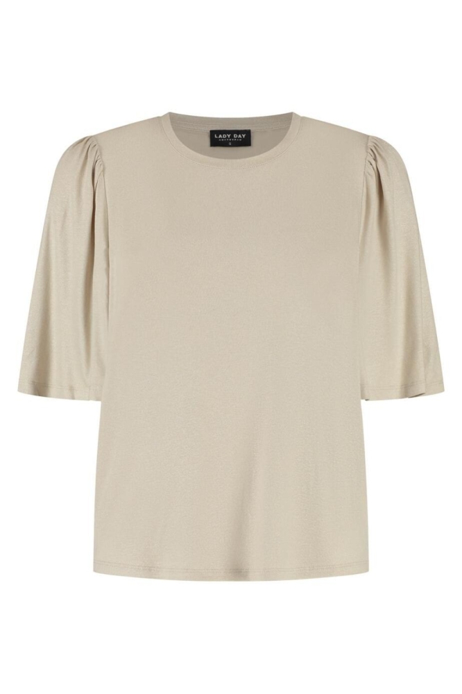Lady Day beige dames t-shirt | Vooraanzicht