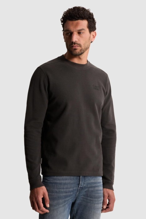 Cast Iron grijze heren t-shirt | Model vooraanzicht