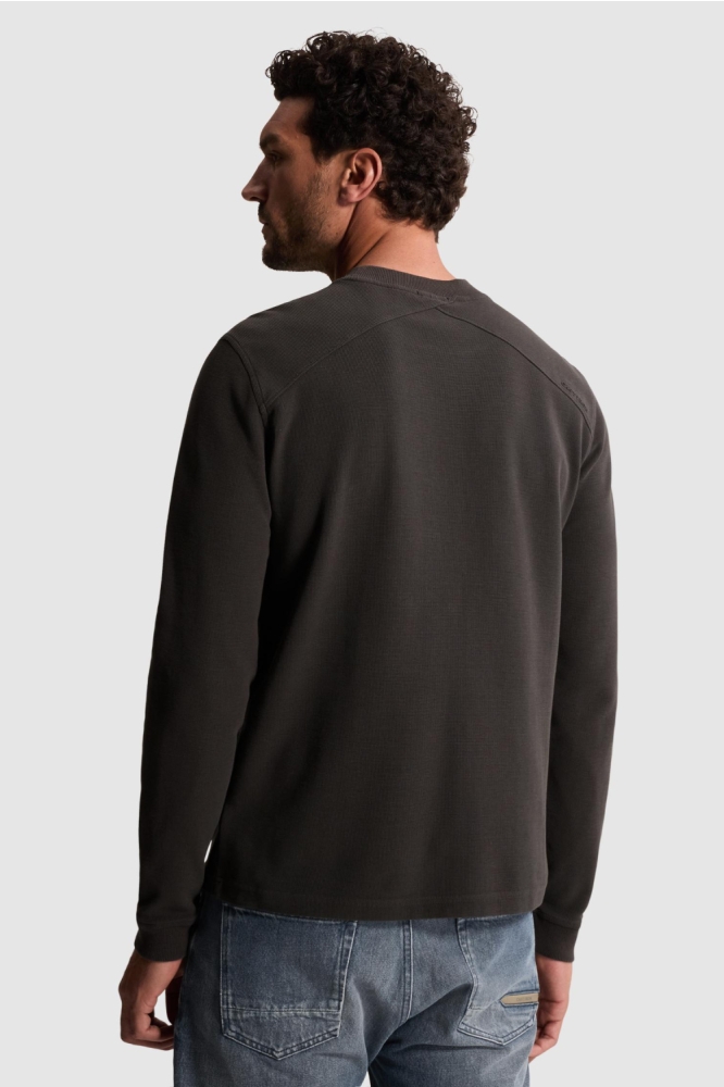 Cast Iron grijze heren t-shirt | Model achteraanzicht