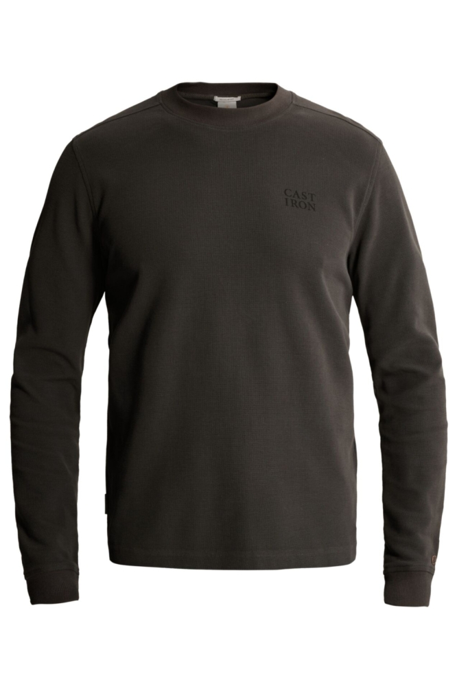 Cast Iron grijze heren t-shirt | Vooraanzicht