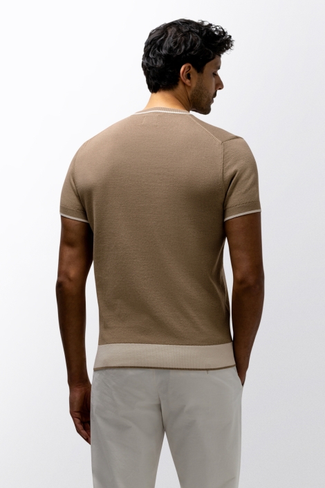 State of Art taupe heren t-shirt | Model achteraanzicht