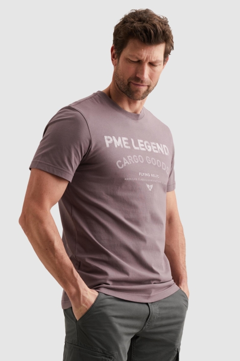 PME legend paarse heren t-shirt | Model zijaanzicht