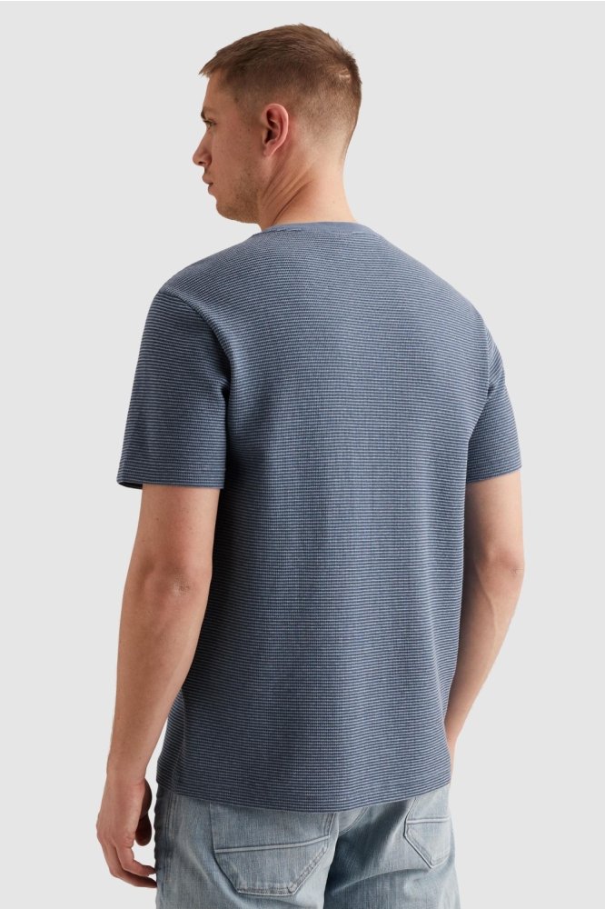 PME legend blauwe heren t-shirt | Model achteraanzicht