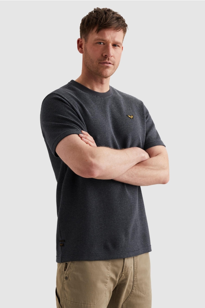 PME legend blauwe heren t-shirt | Model vooraanzicht