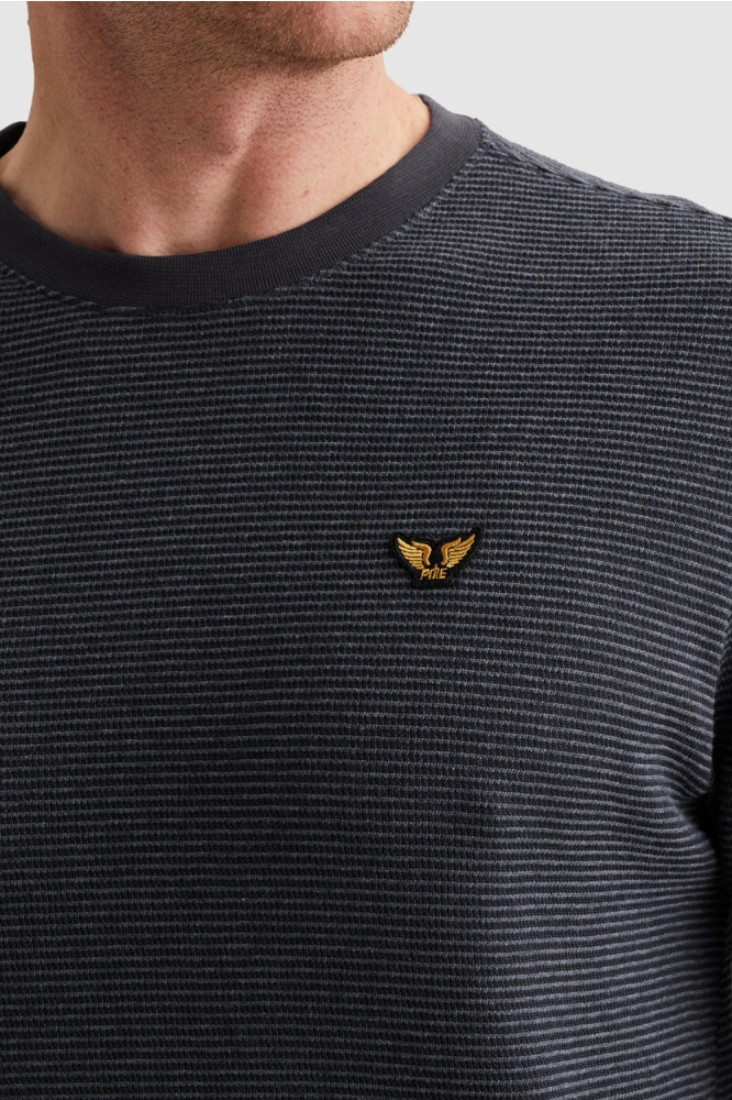 PME legend blauwe heren t-shirt | Close up