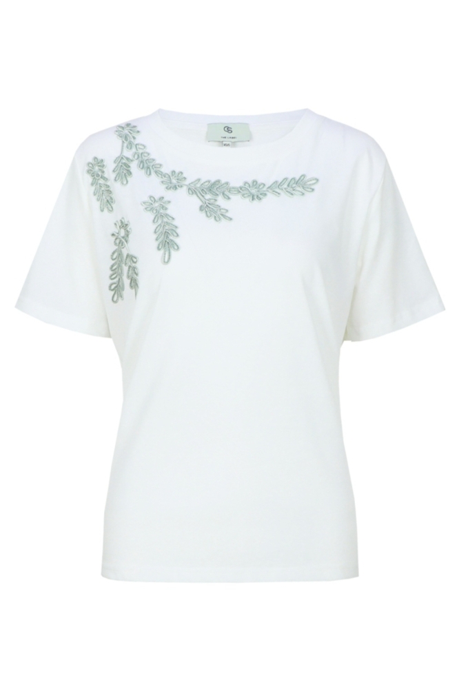 C&S The Label witte dames t-shirt | Vooraanzicht