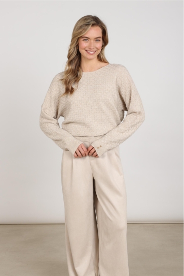 Nukus T-shirt KENTO TOP LUREX NKF01062 09 sand
