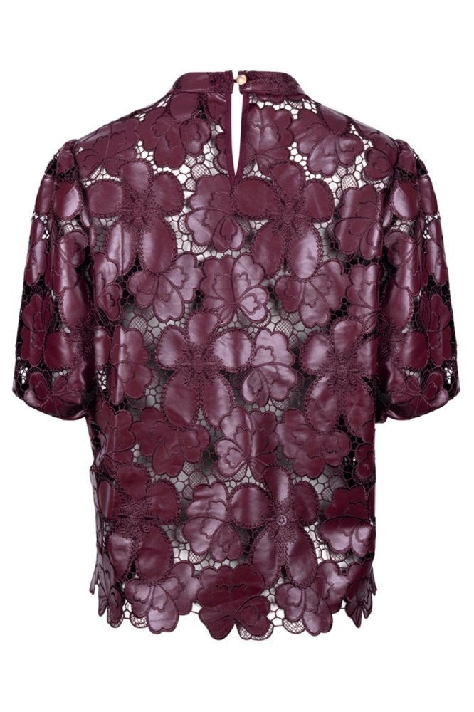 Nukus bordeaux dames t-shirt | Achteraanzicht
