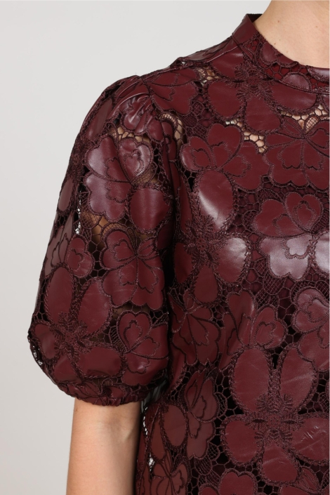 Nukus bordeaux dames t-shirt | Close up