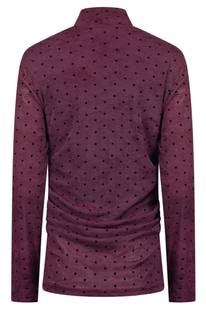 Nukus bordeaux dames t-shirt | Achteraanzicht