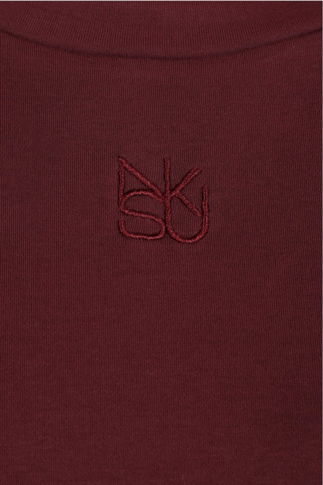 Nukus bordeaux dames t-shirt | Kleurstaal