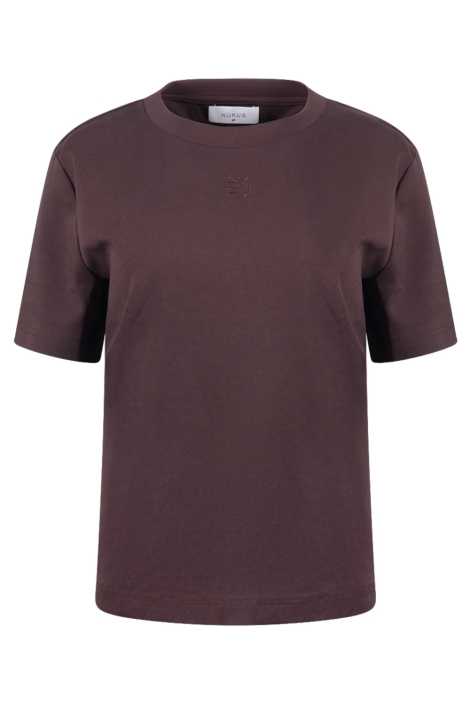 Nukus bruine dames t-shirt | Vooraanzicht