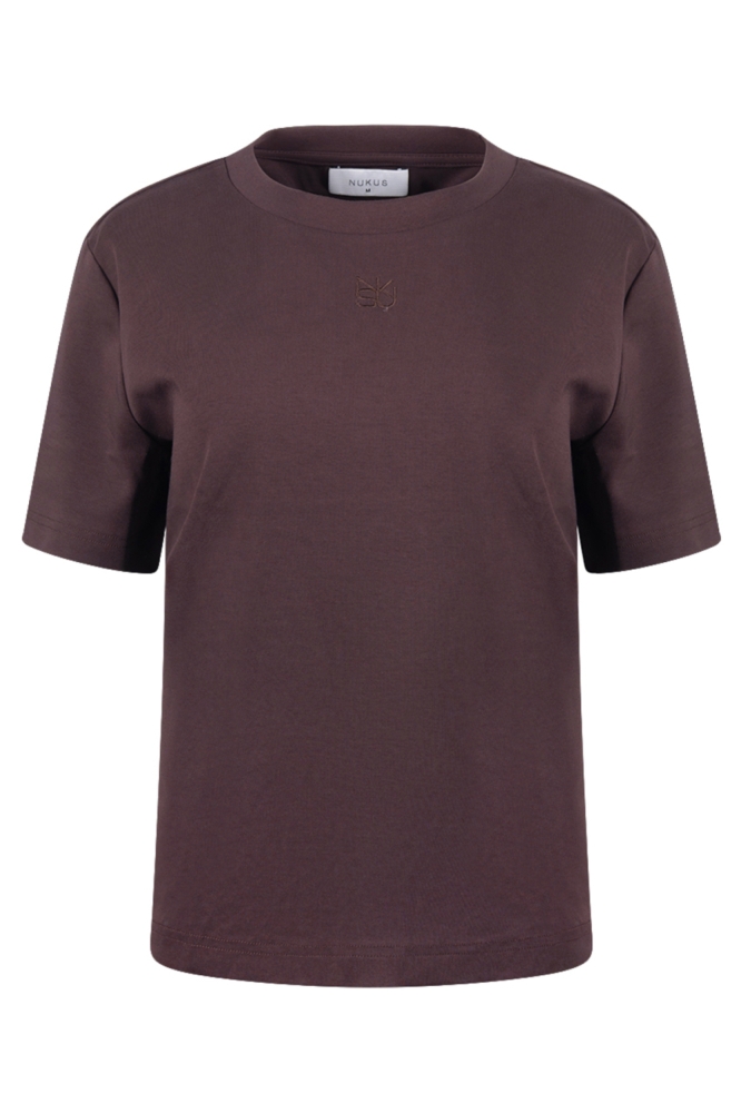 Nukus bruine dames t-shirt | Vooraanzicht