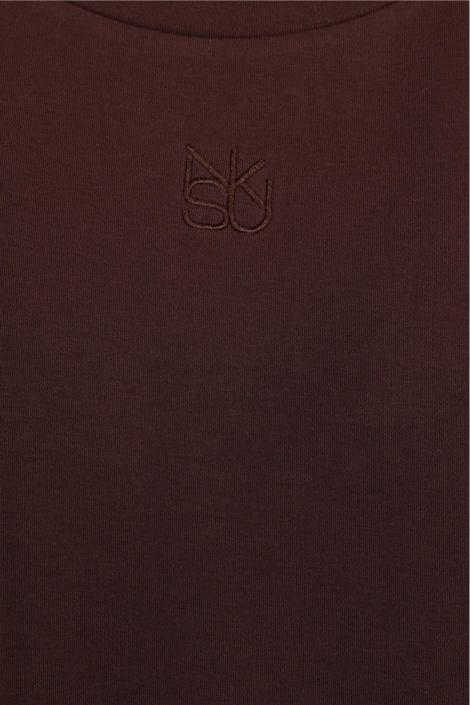 Nukus bruine dames t-shirt | Kleurstaal