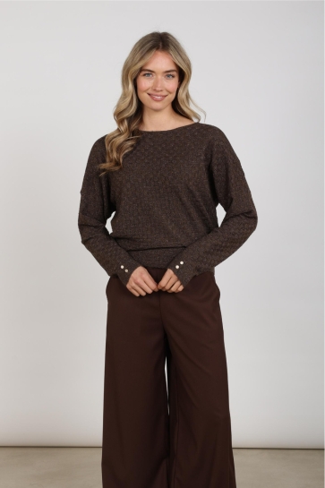 Nukus Trui KENTO TOP LUREX NKF01062 334 chocolate