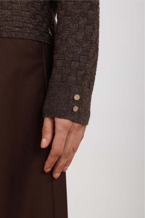 Nukus bruine dames trui | Close up