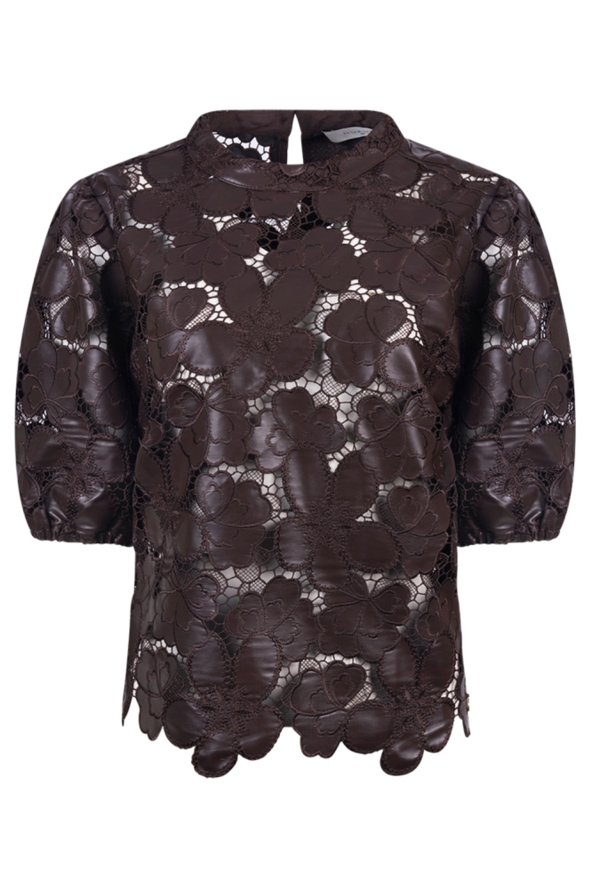 Nukus bruine dames t-shirt | Vooraanzicht