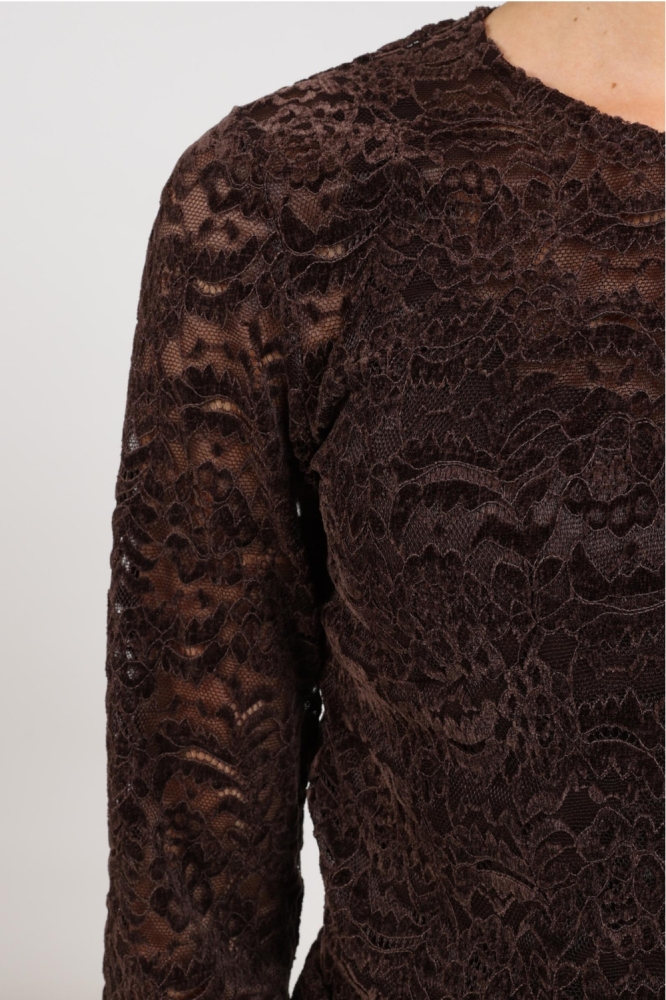 Nukus bruine dames t-shirt | Close up