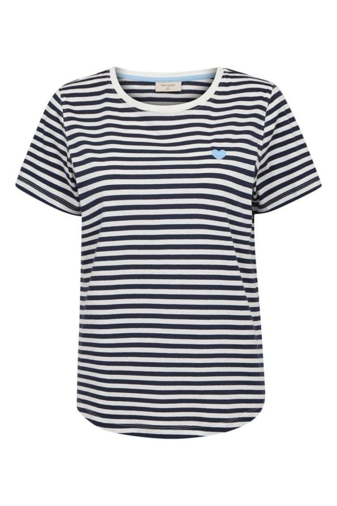 Freequent blauwe dames t-shirt | Vooraanzicht