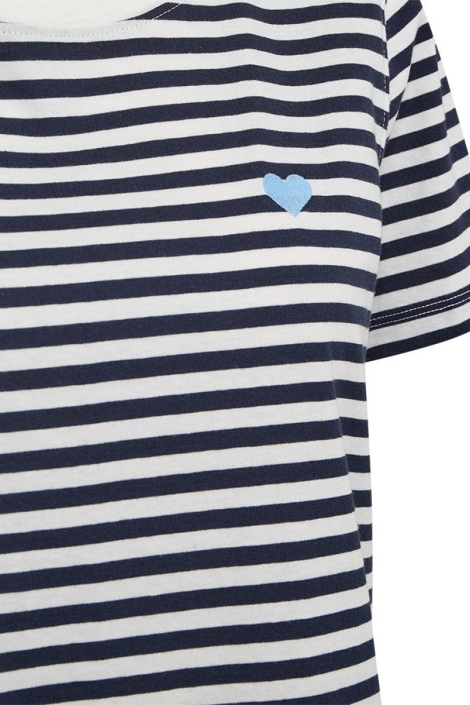 Freequent blauwe dames t-shirt | Close up