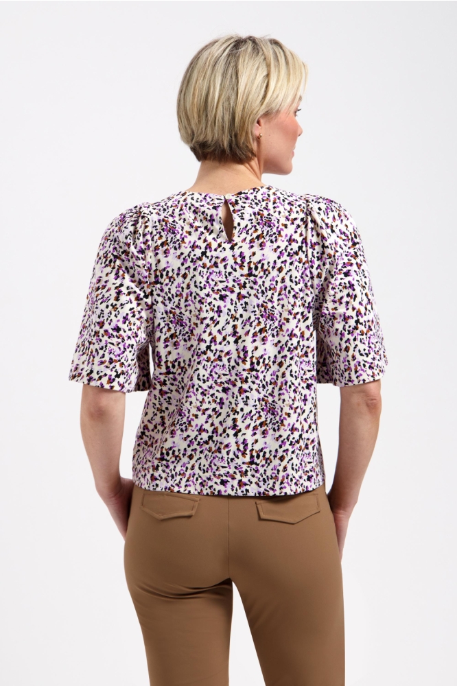 Lady Day multi color dames t-shirt | Model achteraanzicht