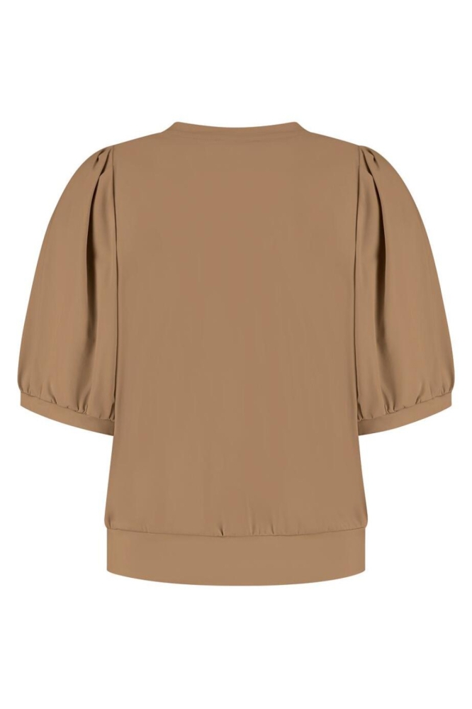 Lady Day camel dames t-shirt | Achteraanzicht