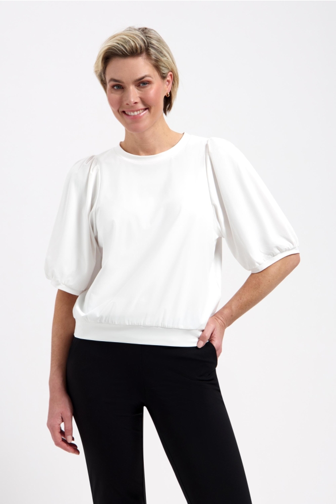 Lady Day witte dames t-shirt | Model vooraanzicht