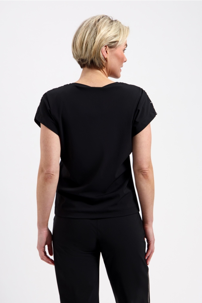 Lady Day zwarte dames t-shirt | Model achteraanzicht