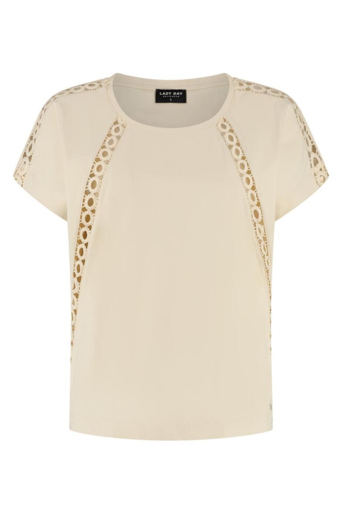 Lady Day ecru dames t-shirt | Vooraanzicht