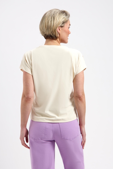 Lady Day ecru dames t-shirt | Model achteraanzicht