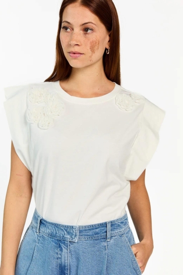 Aaiko T-shirt CORA FLOWER CO199 114300 LES BLANCS