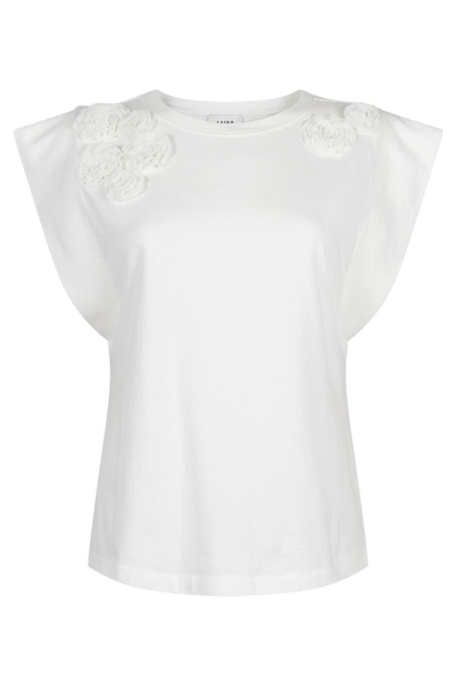 Aaiko witte dames t-shirt | Vooraanzicht