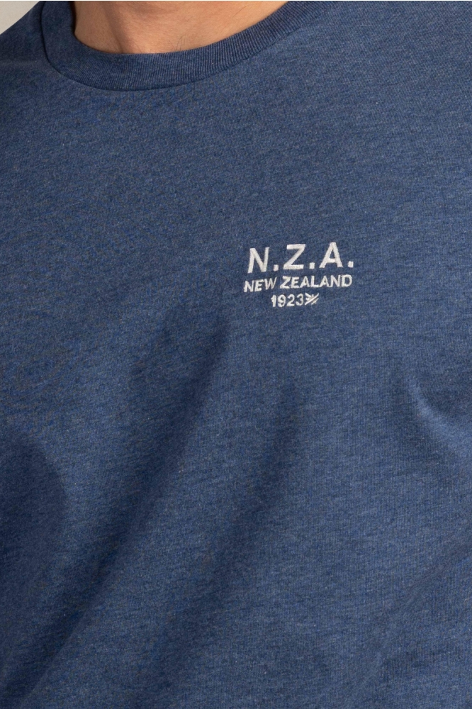 NZA blauwe heren t-shirt | Close up